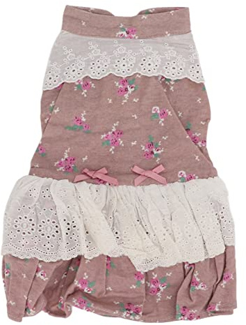 Dog Bowknot Blomklänning Sommar Pet Princess Klänning för små hundar Valpar Katter Fint utförande Ergonomisk design Premium bomullsmaterial Dagligt slitage Festkläder (S)