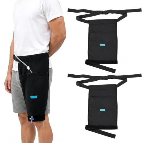2 Stück Urindrainage Beutelhalter, Beinbeutel für Katheter, Katheter-Beinbeutel-Halter, Urindrainagebeutelhalter, 2000ml Dünnes Katheterbeutelhalter, Verstellbare Funktion für Alltag und Unterwegs