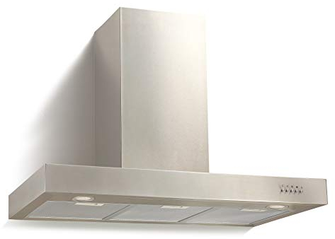 Respekta Dunstabzugshaube / Wandhaube 90 cm / Edelstahlgehäuse / Abluft - und Umluftfunktion / CH22098-90IXB / B / 62 – 69 dB