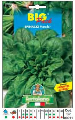 Sementi orticole di qualità l'ortolano in busta termosaldata (160 varietà) (SPINACIO MATADOR)