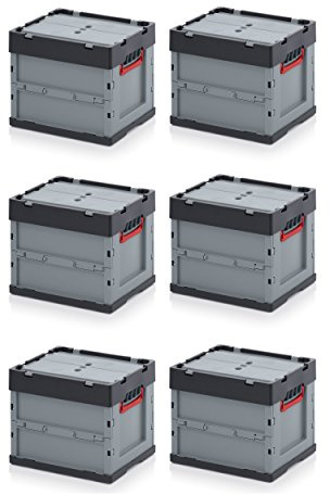 6x Profi Faltbox 40 x 30 x 32 mit Deckel inkl. Zollstock * 6er Set