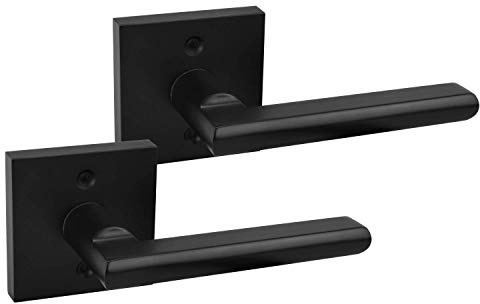 Nuk3y Hulk Series Lever Door Handle Slim Square Modern Contemporary Lever Set (Dummys, Matte Black)