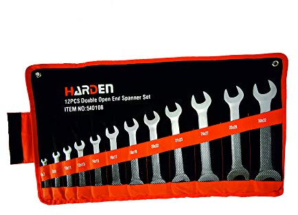 Doppel-Maulschlüssel-Satz 'HARDEN' CRV 5,5x7-30x32 mm / 12-teilig