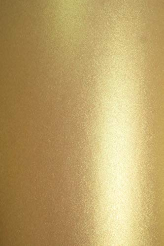 Netuno 20x Bastelkarton Perlmutt Rustikal Gold DIN A4 21 x 29,7 cm 300g Aster Metallic Rustic Gold Goldkarton A4 für Hochzeitskarten Einladungskarten Visitenkarten Geburtstagskarten