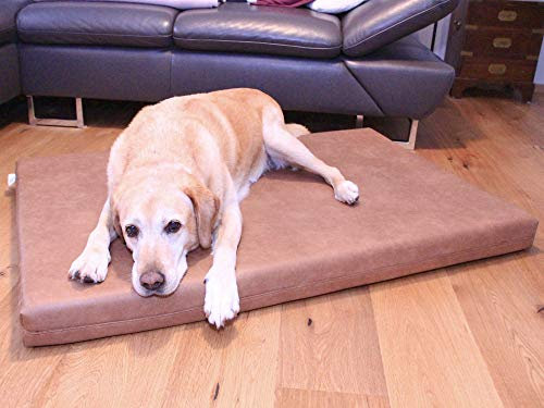 Fränkische Schlafmanufaktur Orthopädische Duo Hundematratze, Hundebett aus Visco - Schaumstoff Basis Größe 80x100, Farbe Grau