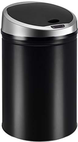 Ribelli Pattumiera a sensore automatico pattumiera cestino rifiuti in acciaio inox 30 40 50 60 l, colorazione:nero, volume:50 litri