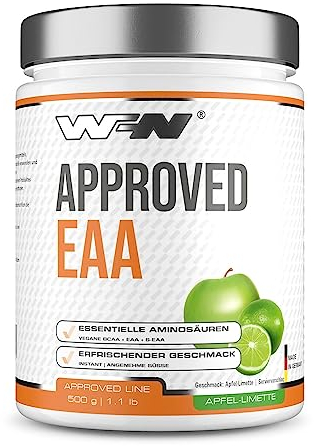 WFN Approved EAA - Apfel-Limette - 500g Dose - 9 Essentielle Aminosäuren - Instant EAA Pulver - Vegan - 35 Portionen - Made in Germany - Extern laborgeprüft