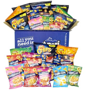 APERIBOX BAKED 30 - AP18.001.11 Multipack di snack salati in formato monoporzione. Una box aperitivo ricca di snack cotti al forno.