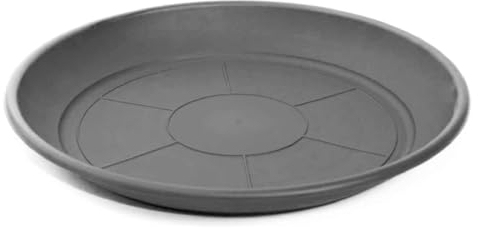 AC - Plato para Maceta Mediterranea - Fabricado en Polipropileno - Ideal para el Hogar, Plantas, Jardín, Decoración. - Cuidado de Plantas - Forma Redonda - Ø 48,4 cm - Color Gris