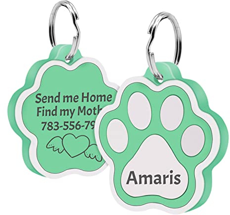 Uiopa 2 Pezzi Medaglietta Cane Personalizzata in Silicone, Medaglietta Cane con Incisione Silenziosa, Targhetta Cane Personalizzata per Collare Cane Gatto