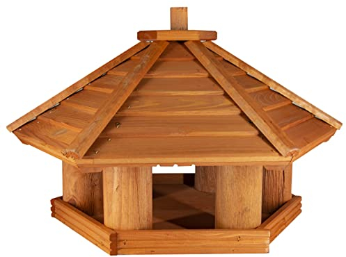 Vogelhaus zum Aufhängen - Vogelfutterhaus ohne Ständer - Futterhaus für Vögel - Vogelhäuser aus Holz - robuster Vogelhäuschen für Garten und Balkon - 40x50x44 cm