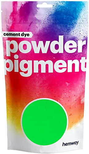 Hemway Cement Powder Pigment Dye UV Fluorescent Neon Bright Green 100g | Concrete Colour Powder Toner for Cement, Mortar, Plaster, Premium Colour Enhancement
