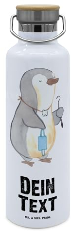 Mr. & Mrs. Panda Personalisierte Trinkflasche Zahntechniker Herz - Geschenke, Flasche Mit Gravur, Text, Selbst Gestalten, Geschenk, Namen