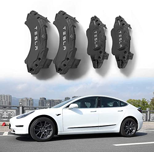 HEYCE 4 Stück Auto Bremssattel Abdeckung für Tesla Model S Custom Bremssattel Abdeckung aus Aluminiumlegierung, Auto Radbremse langlebige Bremssattel Abdeckungen,Black-20inches