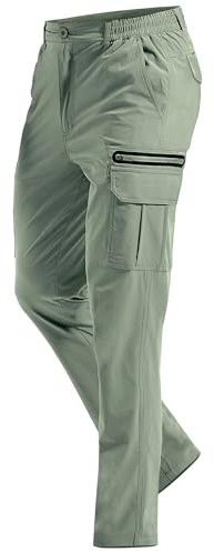 MOURCE Hiking Pants Men Lightweight - Quick Dry Work Pants for Men Fishing Camping Climbing, Light Cyan