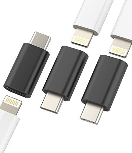 Adaptador de cable de carga USB C macho a Lightning hembra (paquete de 3) para Apple iPhone 15 Pro Max Plus para iPad 10, Air4/5, Mini6, Pro 12.9, compatible con Samsung Galaxy S22, S23 Z, Flip tipo C