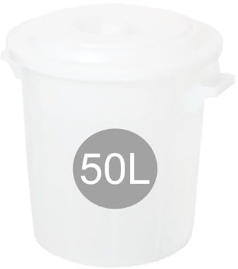 TronicXL 50L Tonne lebensmittelecht + Deckel Sauerkraut Topf Gär Kraut Fass Einlege Rum Gurke