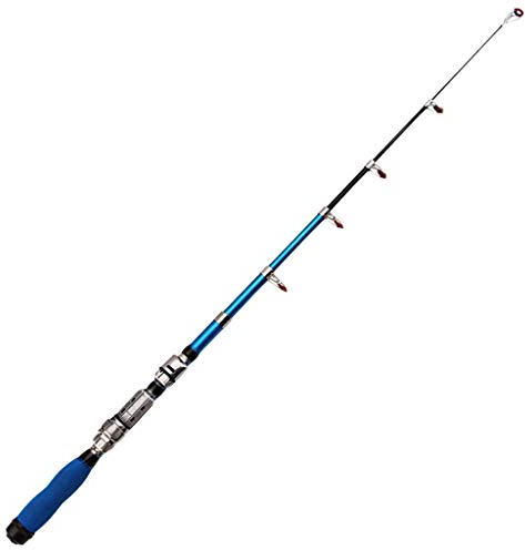 Teleskoprute,Angelrute Mini Super-Licht-Harte Carbon-Faser-Hand Angelrute Teleskop Angelrute Bach Spinnrute Teleskop Kleines Meer Pol (Size : Blue_1.5M)