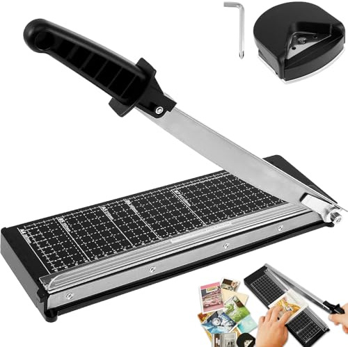 BAODBF Massicot A4,Coupe Papier A4,Guillotine Papier Avec Filet R4,Guillotine Coupe Papier pour Coupons,Papier Kraft,Étiquettes et Photos