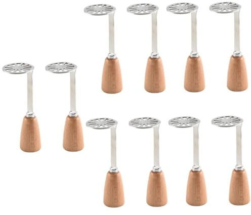 Cabilock 5 Set Di Schiacciapatate Da Cucina in Acciaio Inox Schiacciapatate Per Avocado Con Comoda Impugnatura in Legno 2 Pezzi * 5