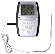 Mastrad – Thermo-Sonde de Cuisson m°classic+ – Mesure Précise de 0°C à +210°C – Mode Manuel & Préprogrammé – Cuisson Viande, Poisson ou Pâtisserie – Compatible Induction – Piles Incluses – Gris