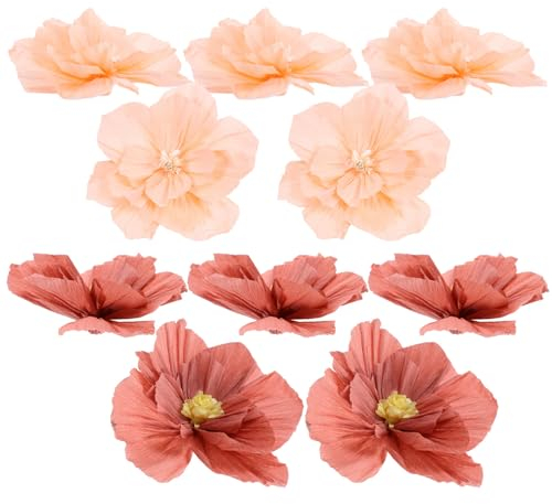 Lurrose 20 Stück Papierblumen Künstliche 3D-Große Bunte Seidenpapierblumen 10 Riesige Fiesta-Papierblumen Fächer Hochzeit Party Wandhintergrund Dekoration Für Geburtstag