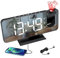 Sveglia con Proiettore 180° Radiosveglia Sveglia Digitale da Comodino con Radio FM 12 / 24H,2 Allarmi, 3 Livelli Luminosità,Caricatore USB Tipo C, Dimmer, Temperatura, Umidità, Snooze