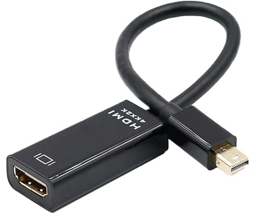 Leloco Adattatore Mini DisplayPort a HDMI, convertitore da Mini DP a HDMI, per Thunderbolt 2, MacBook Pro, MacBook Air, iMac, Surface Pro, Surface Pro, nero