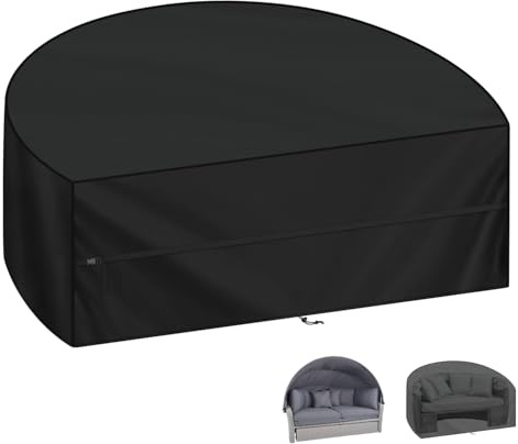 LAMUNI Copertura per Isola Solare Semicerchio Coperture per Divano Letto da Giardino, Tessuto Oxford 420D Copri Isola Divano Esterno, Impermeabile Copertura Isola Prendisole da Giardino, 230x120x100cm