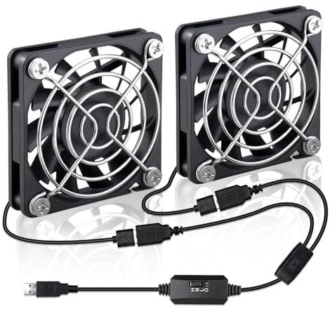 2 Packs Wathai 60 mm x 10 mm USB Computer Fan 5 V with Speed Control DC Brushless Cooling Fan for Charger PC Case Router Raspberry Pi Radiator Cooler Ventilation