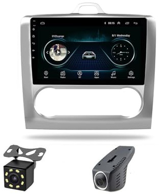 ZAPYVET 9'' Car Android 8.1 2Din Car Radio Gps Multimedia Player, for Ford, for Focus, Exi AT 2004 2005 2006-2011 2DIN Car DVd With Dvr Car Multimedia Player(Cx ff CAM DVR)