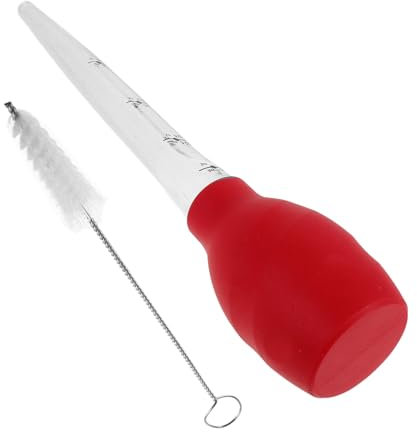 BESTOYARD Siringa per Tacchino in Silicone Piccola con Spazzola per Pulizia Siringa per Alimenti per Cucinare Marinare Carne di Manzo Pollo Barbecue Tubo per Condimenti in Silicone