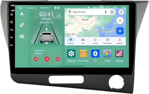 Genérico Autorradio 2 DIN de 9 para Honda CRZ 2010-2017, Android CarPlay, Bluetooth, cámara de reversa AHD, navegación GPS, Controles en el Volante, Sistema Multimedia con Pantalla táctil