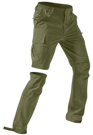 TOFOTL Mokaloha Pantaloni Dettacchabili 2 in 1 Pantaloni Antipioggia Tute Lines E Moda Sportivi Tinta Unita Lavoro Tattici Mare Pantalone a Due Pezzi Look Modern da Trekking 01-caffè XL