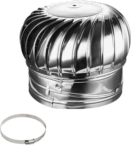 GJZQDKX Cappuccio Girevole per Camino, Cappuccio di sfiato in Acciaio Inossidabile, Girevole, Anti-tiraggio discendente, per camini e sfiati di Scarico, comignoli (160 mm/6,3 Pollici)