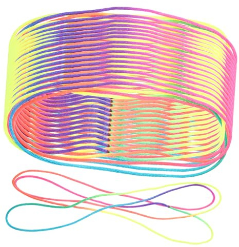 TOYANDONA 20 pcs Rainbow Colored Finger String Cats Cradle Game for Stretchy Strings for Hand Coordination Creative Play with Soft Skin-friendly Material