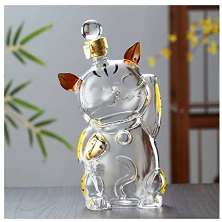 Genérico Decantador de Vino de 1000 ml, Juego de Copas de Vidrio, diseño hermético, Base Amplia y Estable, contenedor de Regalo (B)