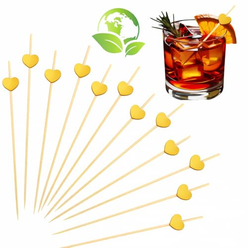 Palillos de bambú para aperitivos (100 unidades), color plateado