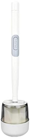 Escobilla de baño dispensadora de jabón, Cepillo hidráulico de Silicona de Mango Largo con Soporte de Pared en Blanco