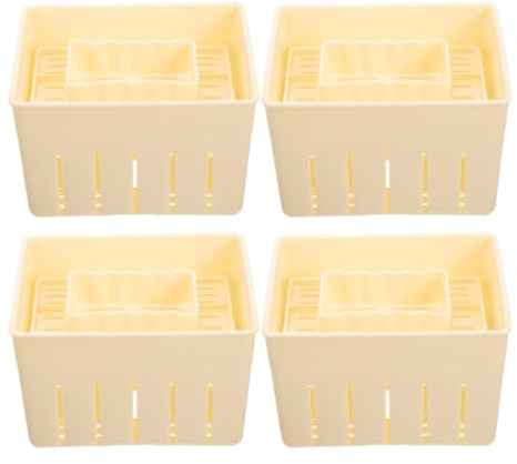 FOMIYES Pressa per Tofu Fai da Te in Legno 4 Pezzi Stampo per Formaggio e Tofu Fatto in Casa Strumento per Pressare Formaggio per Cucina Domestica