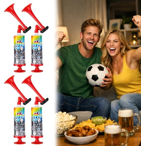 4 Stück Air Horn, Lautes Sign, Megafon Tröte Fanfare Druckluft, Extrem Lautes Signalhorn Für Sportveranstaltungen, Tröten Zum Anfeuern Fanfare Druckluft Hupe, für Fussball Fanfare Druckluft Tröte