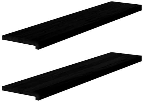 2 davanzali in legno massello di quercia, 120 x 25 x 2 cm, davanzale in legno massello non trattato, davanzali in rovere marrone scuro