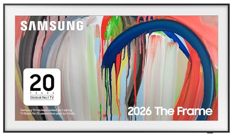 Samsung Smart TV 65-Inch LS03HA The Frame, 4K QLED, Glare-Free, HDR 10+, Motion Xcelerator 144Hz, Dolby Atmos, Gaming Hub, FreeSync Premium, Art Mode, Voice Control with AI(VAC), Alexa Built-in [2026]