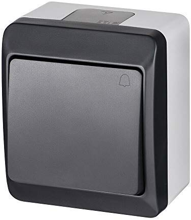 ELEKTRO-PLAST HERMES Aufputz Pulsador de timbre IP44 Resistente al agua Antracita Gris