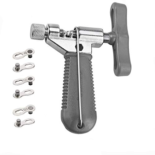 QKURT Séparateur de chaîne de vélo + 3 Paires de vélo manquant de Lien, Outil Universel de Coupe-chaîne de vélo avec Crochet de chaîne pour 7 8 9 10 Vitesses réparation de maillon de chaîne
