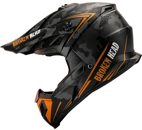Broken Head Motocross-Helm Squadron Rebelution Camouflage | Leichter MX-Helm, Für Quad, Supermoto, Enduro, Motorradhelm MX - Mit Doppel-D & Ratschenverschluss - Verschiedene Farben