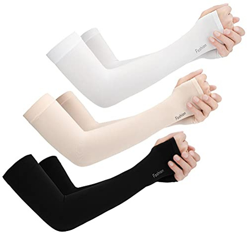 WINBST Manguitos para brazos, mangas para brazos, 3 pares de protección contra el sol UV, mangas de enfriamiento para el brazo elástico, mangas de brazo unisex para todos los deportes al aire libre