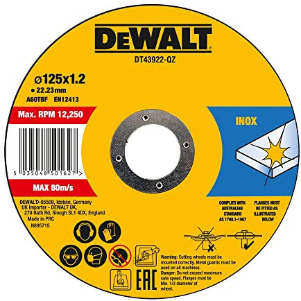DEWALT 125 x 1.2mm Thin Cut Cutting Discs - Pack of 10