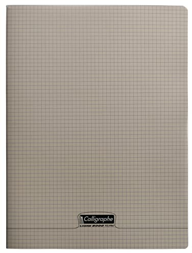 Calligraphe 18386C - Packung mit 10 Heften Calligraphe, DIN A4+, 24x32 cm, 96 Pages kariert, 90 g, Grau, 1 Pack