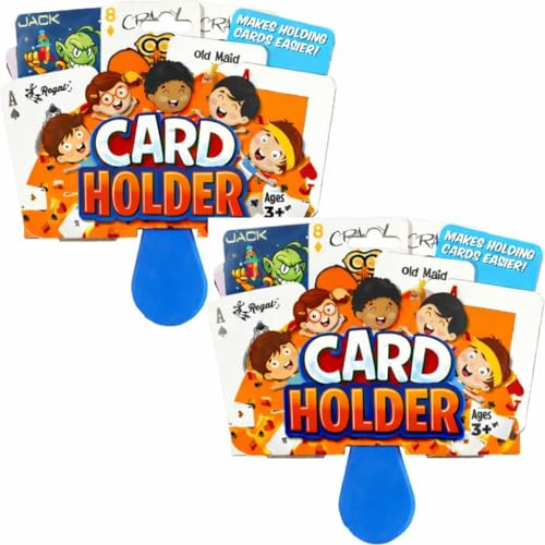 Regal Games 2 Pack Card Holders for Playing Cards - Kids Card Holder with Plastic Paddles - Ideal for Family Fun Game Night and Travel (Ages 3+)